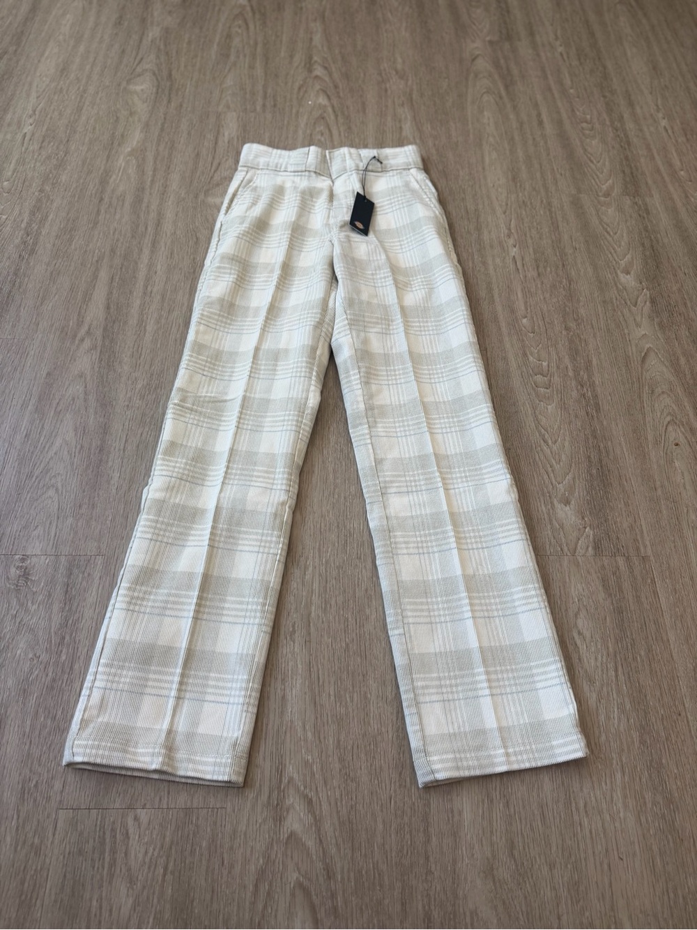 DICKIES Plaid High-Waist corduroy Straight Leg Pants size 24R NEW - Picture 3 of 7